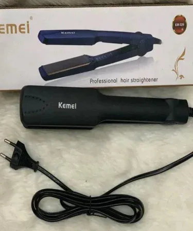 Kemei KM-329 Professional Ceramic Hair Iron – Fast Heating Flat Iron for Women, imagecaption=Professional Ceramic Hair Iron for Smooth & Silky Hair – Kemei KM-329.