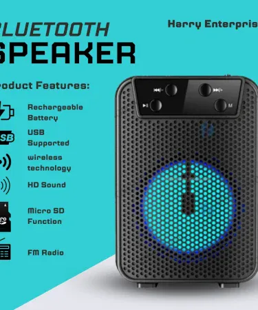 Mini Bluetooth portable speaker with woofers, hands‑free calling and rechargeable battery, perfect for travel and gaming, imagecaption=Compact wireless Bluetooth speaker – ideal for gaming, travel, and everyday use,