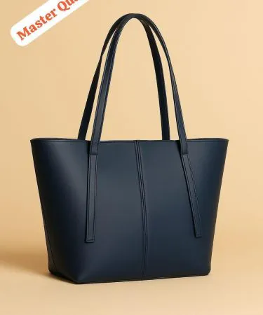High Quality Big Size Tote Bag made of synthetic material with inside and back side pockets, available in 8 colours