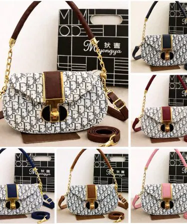 Premium Dior stylish shoulder bag with long strap, medium size, imported leather and rexine texture, available in 6 colors,