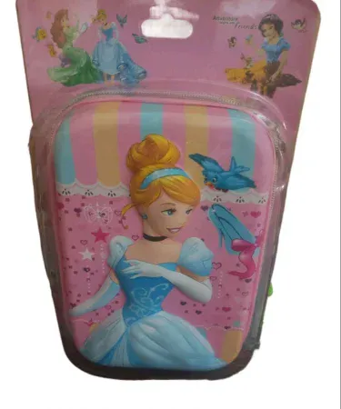 Embossed princess cartoon pencil case for girls – vibrant pink design with royal crown illustration, high‑quality embossing, perfect for school supplies