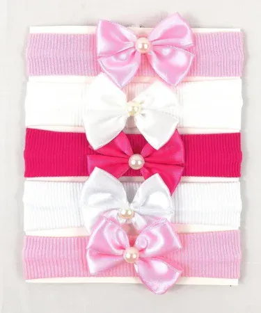 Cap and More soft baby head band pack of 5 – five colorful, breathable headbands for infants and toddlers