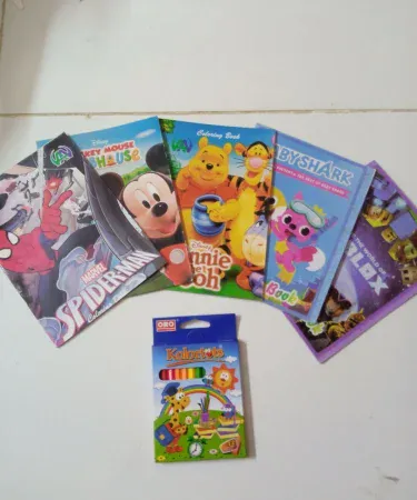 5 coloring books with 12 colors packet – kids art set – Khareedo Kharedo