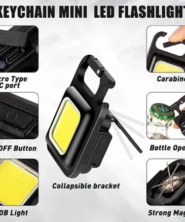 Multi‑purpose polymer keychain with can opener and kitchen tools – compact and portable