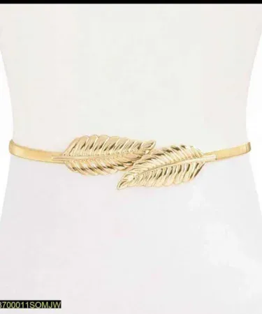 Ladies Double Leaf Belt – stylish alloy metal belt with double leaf design for women, perfect for fashion ensembles