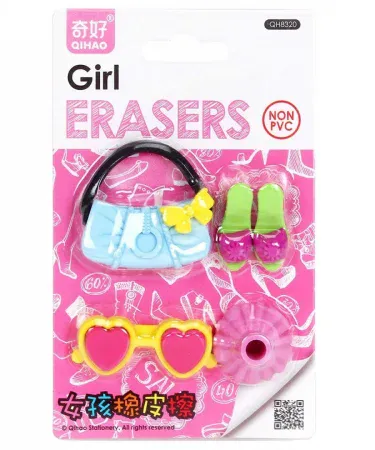Fancy Princess Eraser for Girls – Pack of 1 – Cute pink and purple eraser, perfect for school use,