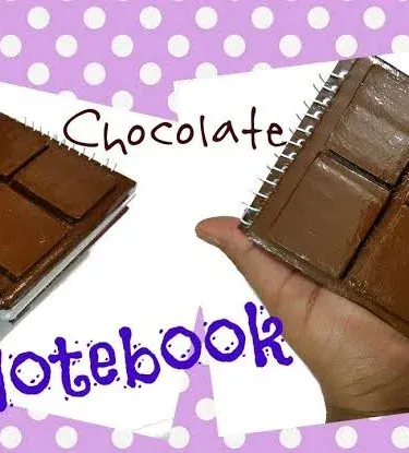 Chocolate style brown kids notebook/diary with chocolate colour cover, perfect for school notes, displayed on a white background, imagecaption=Chocolate Style Notebook/Diary for Kids – Brown Chocolate Colour, Ideal for School and Creative Writing.