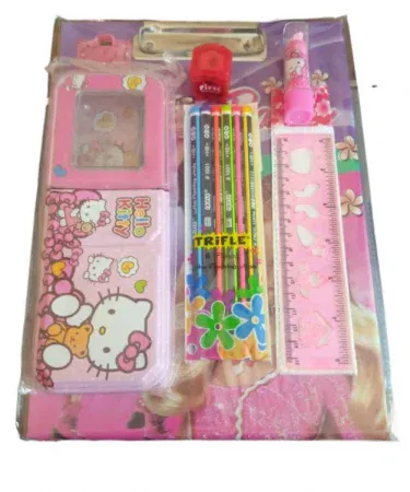 Pink clip board with stationery items for girls and blue clip board for boys – Khareedo, imagecaption=Clip Board with Stationery Items – Perfect for school kids, available on Khareedo,