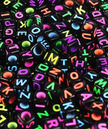 Alphabetical beads 50 pcs packet – three random categories – perfect for crafts, jewelry, and educational projects