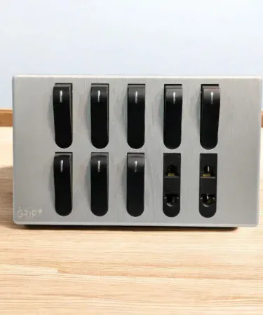 8 Switches and 2 Sockets Silver Metal Series China Switch Board – high‑quality ABS and brass points, imagecaption=8 Switches + 2 Sockets Silver Metal Series Switch Board available on Khareedo & Kharedo.