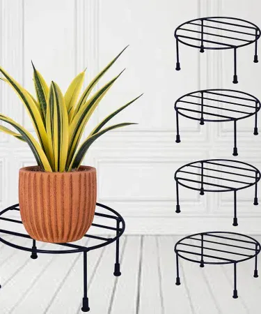 MATAl circular plant stand for single pot – round shape, double‑coated finish, suitable for indoor and outdoor use
