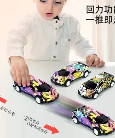 Pullback Racing Cars Pack of 3 – Graffiti model toy cars for kids