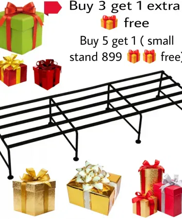 Matel metal rectangular plant stand for indoor and outdoor use, holding a decorative planter