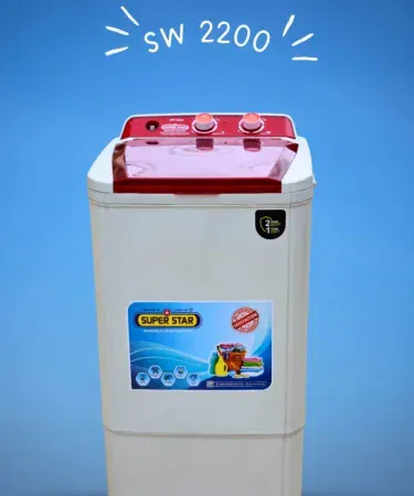 Superstar SW2200 7KG Semi‑Automatic Washing Machine front view, imagecaption=Superstar SW2200 7 KG semi‑automatic washing machine – low power, durable & efficient.