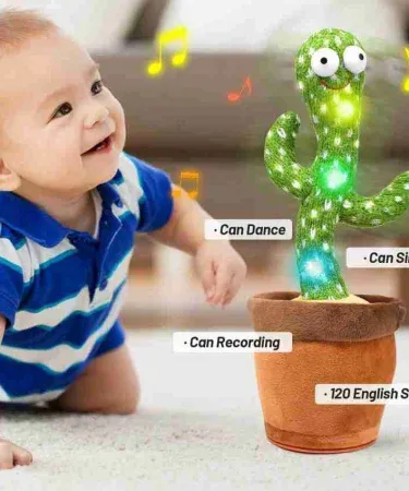 Rechargeable cactus plush toy with clothing and gift box – perfect kids gift, imagecaption=Adorable Cactus Toy Rechargeable with Box and Clothes for children aged 3+ years.
