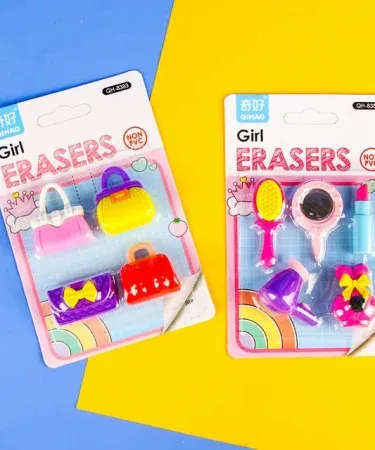 Fancy Princess Eraser for Girls – Pack of 1 – Cute pink and purple eraser, perfect for school use,
