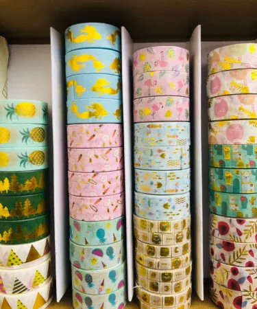 Pack of 2 Washy Tapes with random designs and vibrant colors – ideal for crafts and notebook decoration, imagecaption=Pack of 2 Washy Tapes – random designs & colors, perfect for DIY projects.