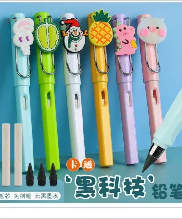 Long lasting colored pencils with cute cartoon toppers – vibrant stationery set for kids and adults
