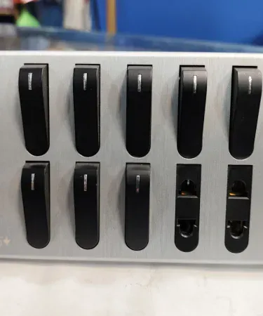 8 Switches and 2 Sockets Silver Metal Series China Switch Board – high‑quality ABS and brass points, imagecaption=8 Switches + 2 Sockets Silver Metal Series Switch Board available on Khareedo & Kharedo.