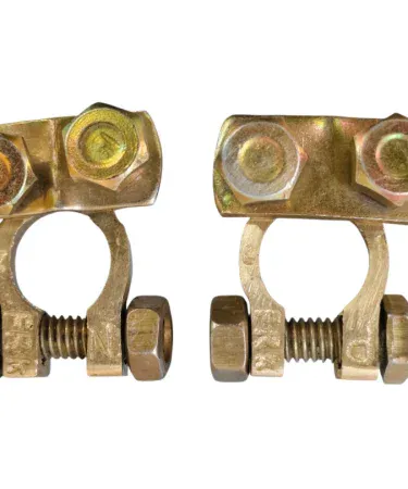 High-quality battery terminal connectors pair – corrosion‑resistant, secure fit for automotive and home batteries, imagecaption=Premium battery terminal connectors (1 pair) delivering reliable power transmission and longevity.