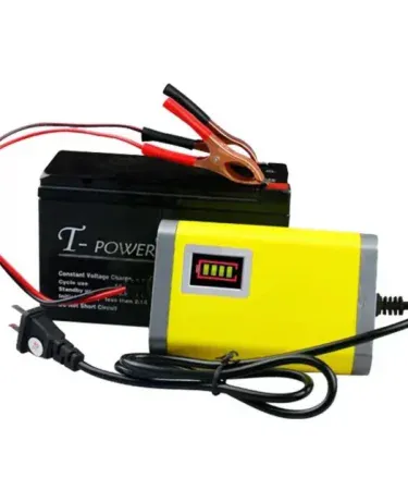 Car Motorcycle Automatic Battery Charger 12V 6A for dry and lead acid batteries, imagecaption=12 Volt 6 Amp Automatic Battery Charger for Cars & Motorcycles – Khareedo.