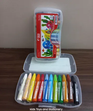 12-piece colorful crayon set in a sturdy plastic box – Khareedo & Kharedo , imagecaption=Vibrant 12‑piece crayon set packed in a plastic box, perfect for kids’ drawing and school projects – available on Khareedo and Kharedo across Pakistan ,