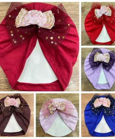 China Baby Turban Caps Summer Staff for baby girls 6‑12 months, lightweight breathable summer hat