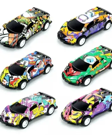 Pullback Racing Cars Pack of 3 – Graffiti model toy cars for kids