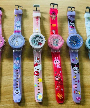 Cute Kawaii character LED wrist watch with elegant glowing lights – random design, perfect for kids and anime fans