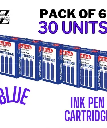 Goldfish Fountain Pen Ink Cartridge Pack of 6 – blue ink cartridges for smooth writing