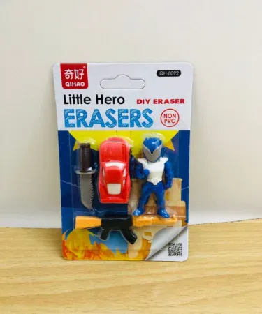 Fancy erasers for boys and girls with random colorful designs – perfect school stationery