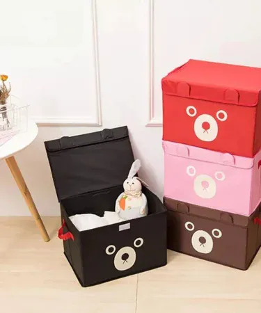 Bear Storage Toys Stuff Box (mix/random color) – colorful kids toy organizer for safe storage, imagecaption=Bear Storage Toys Stuff Box (Mix/Random Color) – perfect for organizing children’s toys.