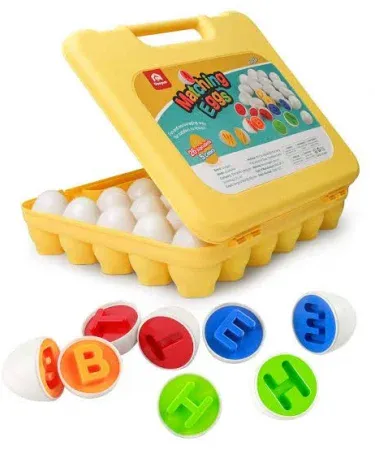 Egg Activity for Kids educational toy with colorful eggs and shape‑matching slots, imagecaption=Egg Activity for Kids – fun learning toy for children aged 3+ years.