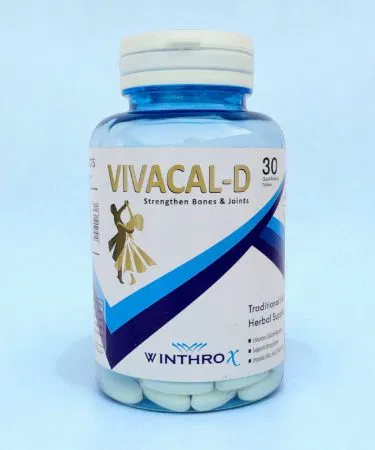 WINTHROX VIVACAL-D calcium supplement bottle with tablets, high‑resolution product image for online store