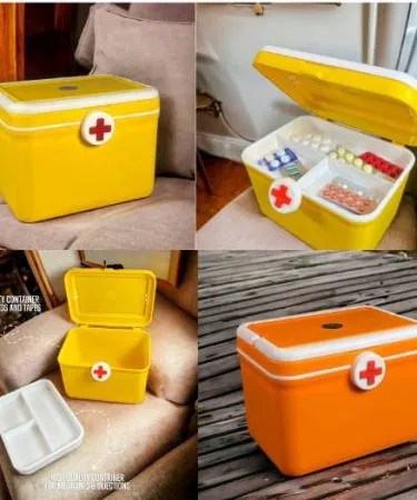 Portable Medical Box with two compartments for pills and bottles, stylish colors, compact and lightweight design