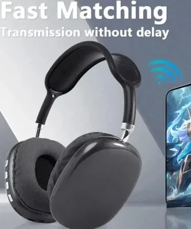 P9 cat ear LED wireless headphones for kids – pink and blue over‑ear Bluetooth headset with microphone