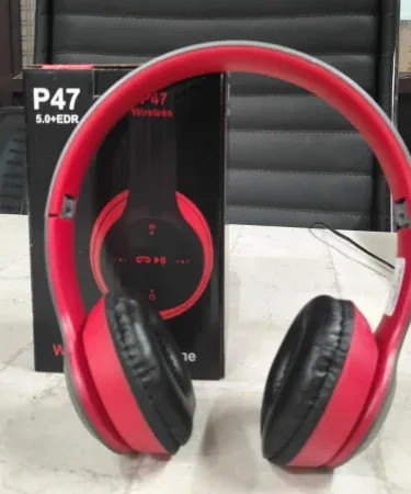 Original P47 pink cat ear wireless Bluetooth headphones with built‑in mic, over‑ear design, stereo bass sound , imagecaption=Original P47 Pink Cat Ear Bluetooth Headphones – Stylish Over‑Ear Gaming & Music Headset ,