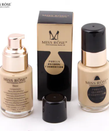 Miss Rose HD Foundation bottle with sleek packaging, suitable for oily and dry skin