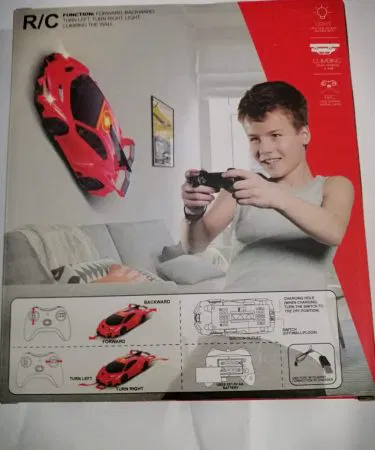 Wall Climbing Car remote‑controlled suction fan toy climbing a smooth wall, showcasing its gravity‑defying capability.