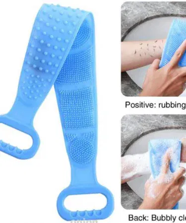 Silicone Bath Shower Belt double‑sided body brush for adults and babies – premium silicone exfoliating scrubber