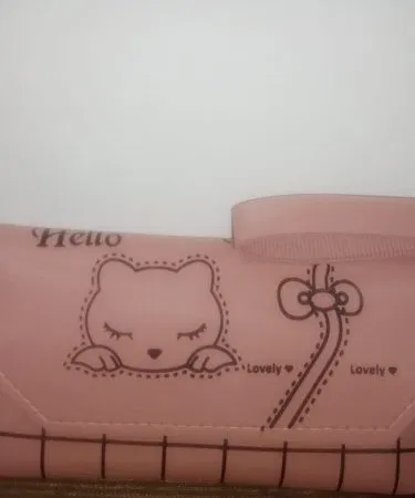 Stylish multi‑color hand clutch wallet with cute cartoon print and zipper closure – perfect for women’s everyday use