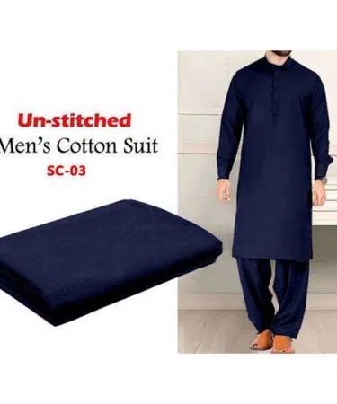 Unstitched blue imported cotton fabric for men – summer and winter collection, imagecaption=Premium blue cotton fabric (unstitched) for men’s tailoring – available now on Khareedo & Kharedo.