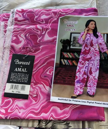 Bareeze 2 Piece Printed Lawn Shirt and Trouser Set – vibrant summer design, imagecaption=Stylish Bareeze 2 Piece Printed Lawn set available on Khareedo & Kharedo.