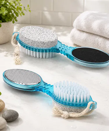 4-in-1 Pedicure Foot Care Tool Set with ergonomic handles and massage rollers, imagecaption=Premium 4-in-1 Pedicure Foot Care Tool Set for a relaxing foot massage.
