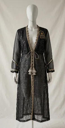 Elegant Formal Black Gown made of cotton‑net fabric, customizable in Red, Orange, Pink, White, and Blue