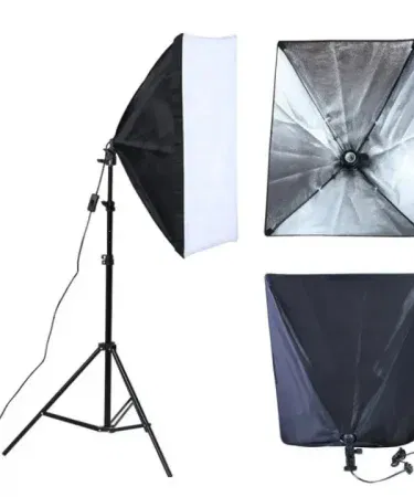 Softbox studio lighting kit with dual 7‑foot light stands, octa softbox, and umbrellas – Khareedo Kharedo , imagecaption=Complete Softbox Studio Lighting Kit – Ideal for photography and video shoots ,