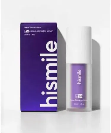 Hismile V34 Purple Color Corrector Whitening Toothpaste – instant smile brightening, stain removal, and gum protection