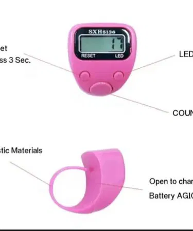 Digital Finger Counter Tasbeeh with strap for easy finger wear, imagecaption=Khareedo | Kharedo – Digital Finger Counter Tasbeeh – Count your Adhkaar effortlessly,