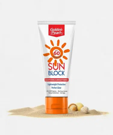 Lighting Brightening Sunblock SPF 60 – 40 ml golden pearl cream for whitening and UV protection