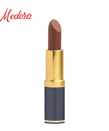 Madora Matte Lipstick Shade 208 Terracotta in sleek packaging, imagecaption=Elegant brown matte shade 208 Terracotta – perfect for daily and party wear,